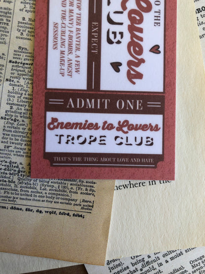 Enemies to Lovers Trope Club - Bookmark