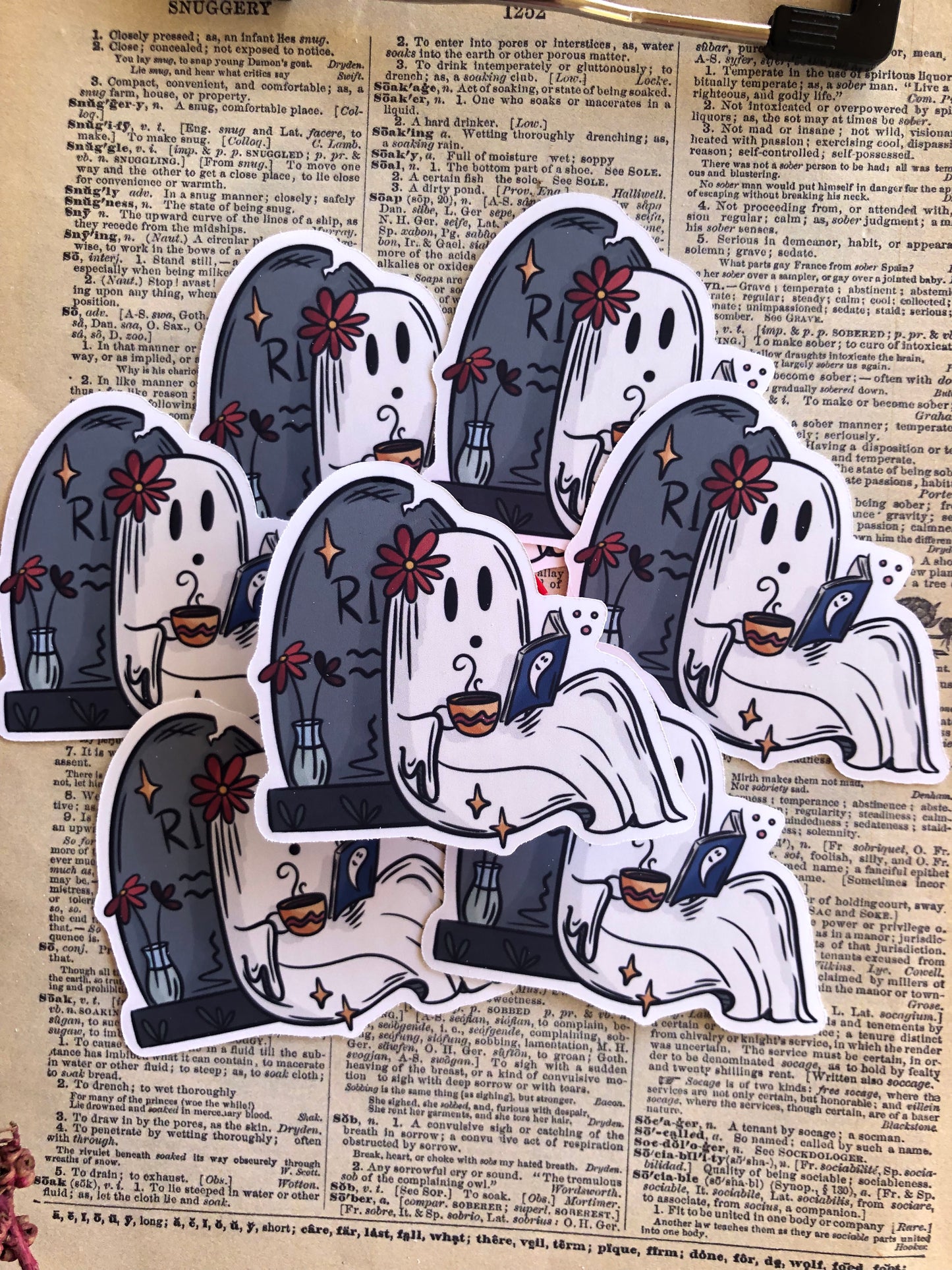 Reading In Peace Ghostie - Vinyl Sticker