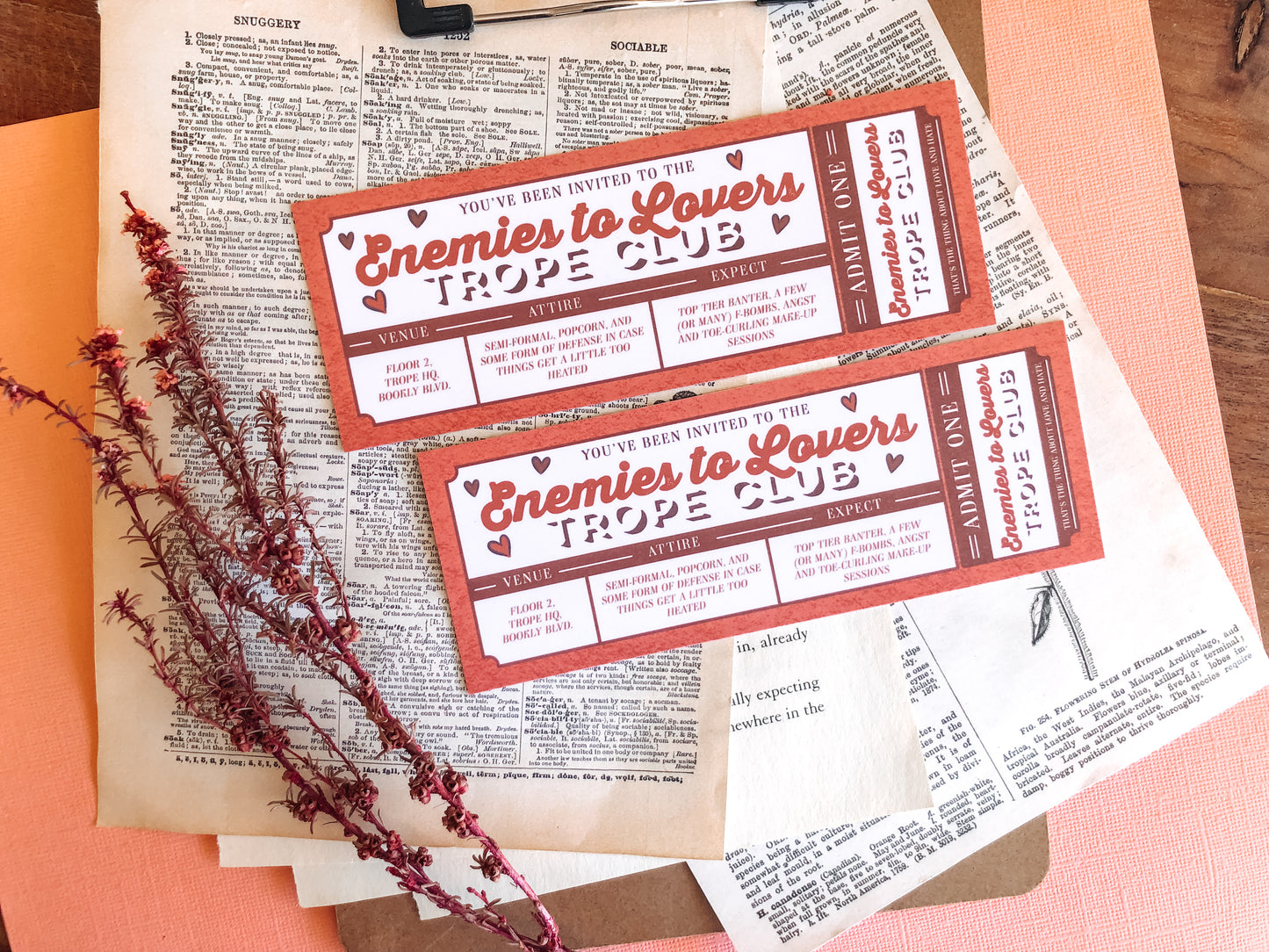 Enemies to Lovers Trope Club - Bookmark