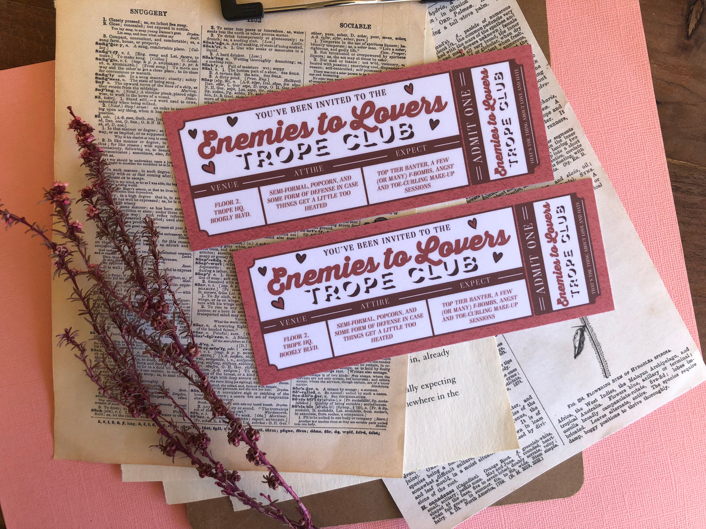 Enemies to Lovers Trope Club - Bookmark