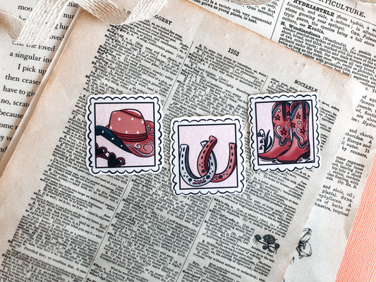 Cowboy Stamp Collection - Vinyl Sticker