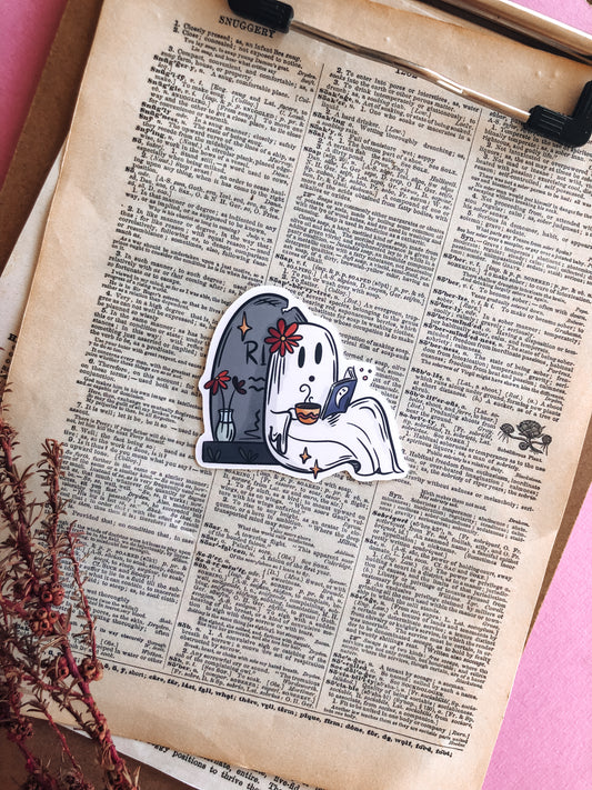 Reading In Peace Ghostie - Vinyl Sticker