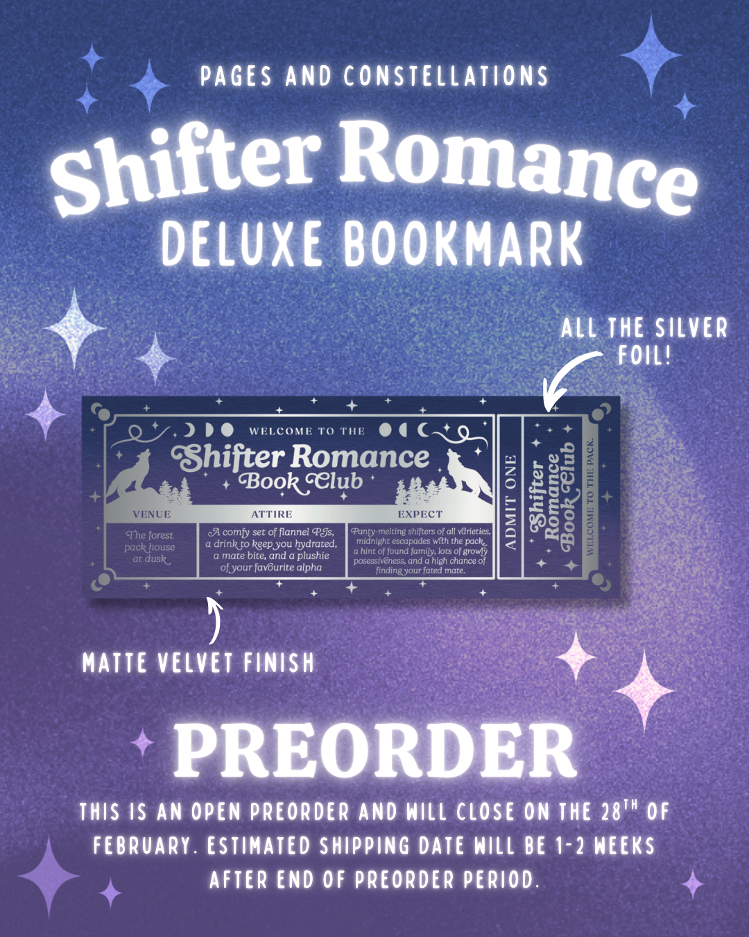 *Preorder* Shifter Romance Book Club: Deluxe Edition - Foiled Bookmark